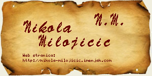 Nikola Milojičić vizit kartica